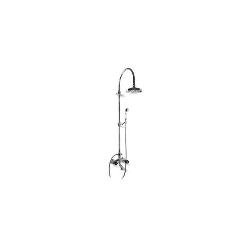 FLEUR NOIR Groupe Bath externe avec  tube. tête de douche et set de douche duplex Chrome  Bongio 12536-D