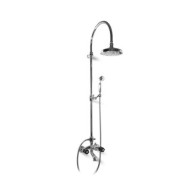 FLEUR NOIR Groupe Bath externe avec  tube. tête de douche et set de douche duplex Chrome  Bongio 12536-D