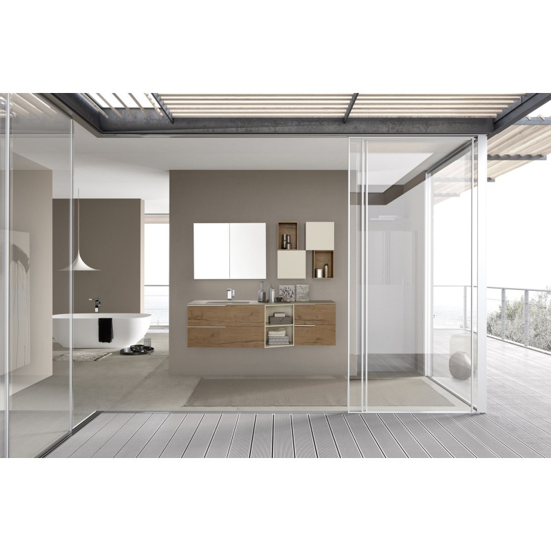 LIME 1.0  Mobile Bagno Composizione 104 Cemento Tortora  AZZURRA