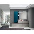 LIME 2.0  Composizione 204  Cemento Tortora+Laccato Blu Laguna Opaco  Mobile Bagno AZZURRA AZZURRA GROUP - 1