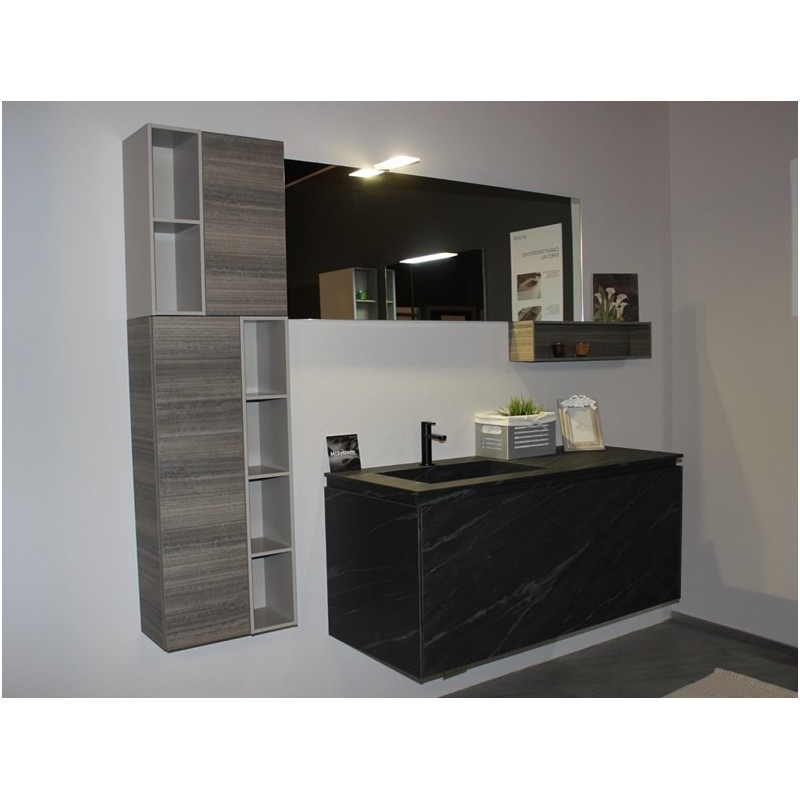 LIME 2.0  Composizione 214 Rovere Dogato Grigio + Laccato Verde polvere Opaco  Mobile Bagno AZZURRA
