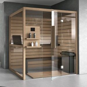 KALIKA Sauna 160X120XH.215 Angle / Wall CEDRO+FRASSINO  - Hafro - Geromin