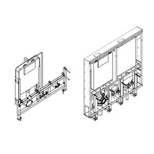 GEBERIT Sigma8 boîtier intégré complet avec plaque aveugle chromée, supports de connexion et pince HATRIA