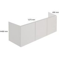 GRANDANGOLO Base sospesa Bianco spatolato - 3 ante 130 T SX 1270x490x480h Hatria  