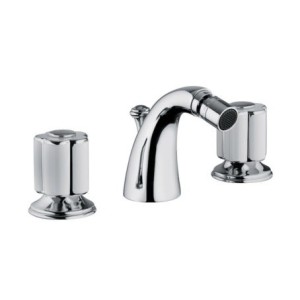 FLEUR BLANC Batteria  Bidet 3 fori con bocca completa di scarico 1.1/4" Cromo  Bongio 11503