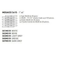 FLOW LIGHT GREY 3X15 MOSAICO 30X30 - COEM SK3MS1R COEM - 1
