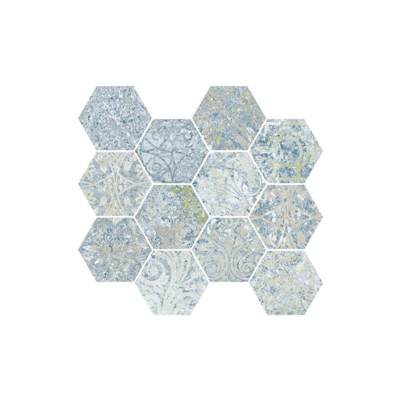 BOHEMIAN BLUE NATURAL MOSAIK HEX 30X28 - APARICI APARICI CERAMICA - 1