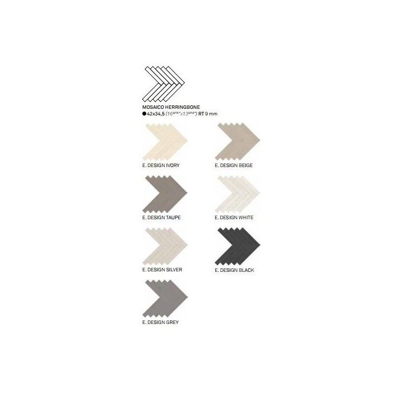 ELEMENTS DESIGN WHITE Mosaik HERRINGBONE 34,5X42 - M6A0 Ceramiche Keope