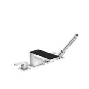 AXOR MyEdition Set de finition Melangeur 4 trous sur bord de baignoire chrome/verre noir AX 47430600 HANSGROHE - 1