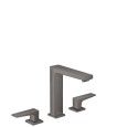 Metropol - Melangeur de lavabo 3 trous  160 poignee manette avec bonde Push-Open- noir chrome brosse HANSGROHE  32515340 HANSGRO