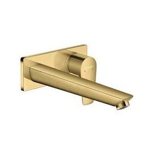 Talis E - Einhebel-Waschtischmischer Unterputz fuer Wandmontage mit Wanneneinlauf 22.5 cm - Polished Gold Optic HG 71734990 HANS