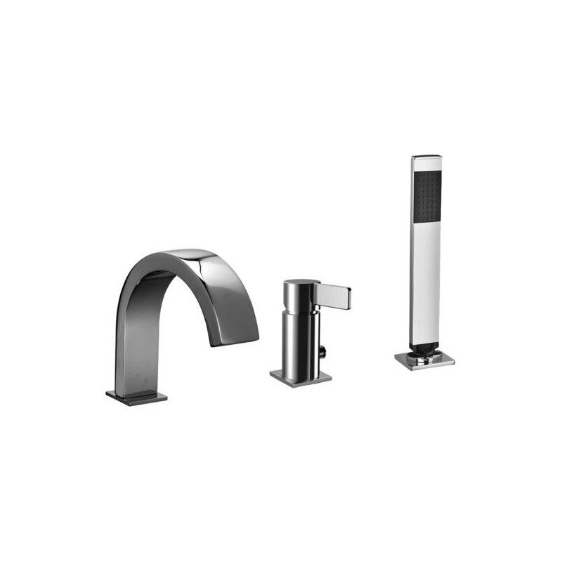 Rock Deck mounted Mixer with diverter with waterfall spout Cromo -  Paffoni RO 040CR RUBINETTERIA PAFFONI - 1