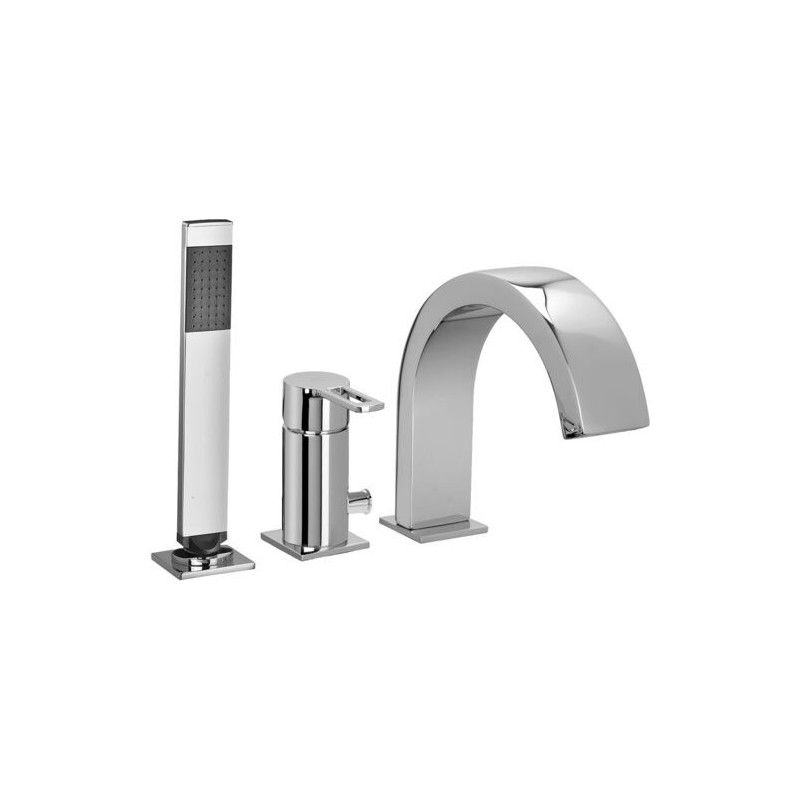 Ringo - West Deck mounted Mixer with diverter Cromo -  Paffoni RIN 040LCR RUBINETTERIA PAFFONI - 1