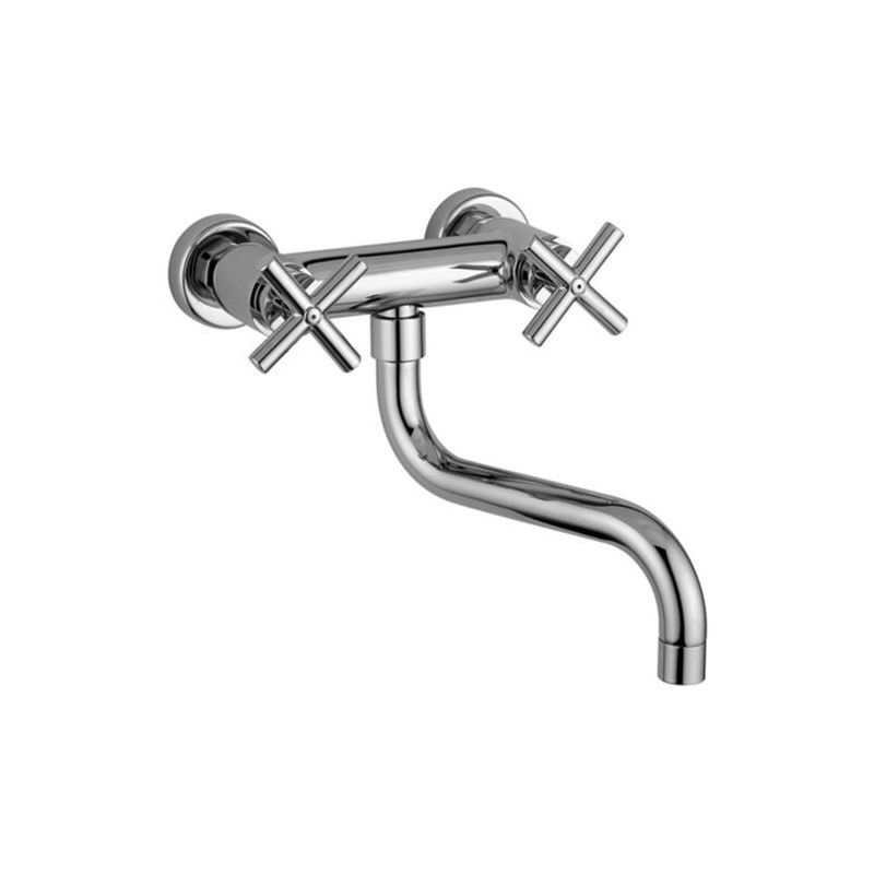 Quattro gruppo lavello a muro con canna orientabile  Cromo -  Paffoni QTV 161CR RUBINETTERIA PAFFONI - 1