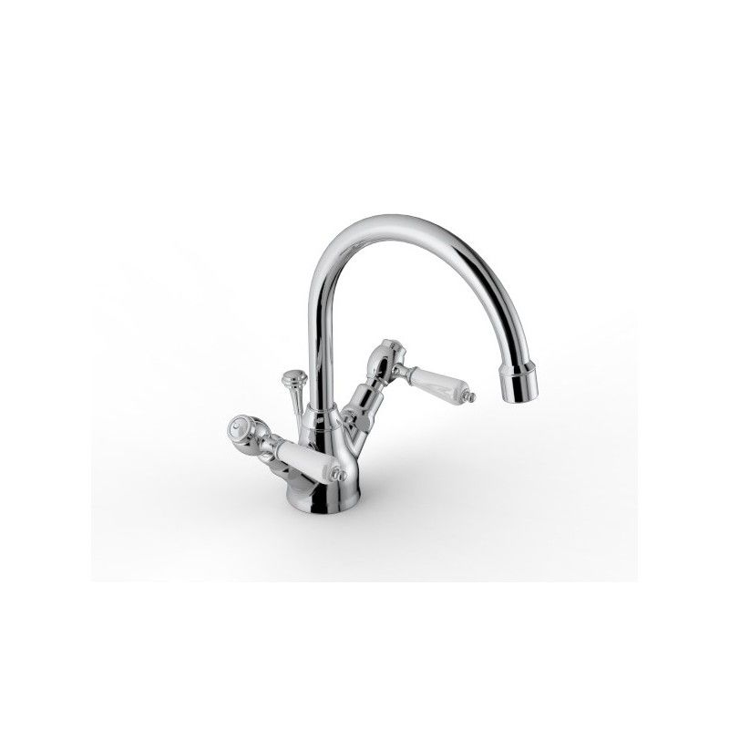 803 Einloch-Waschtischmischer Schwenkauslauf - L189 x H155 mm - Rubinetteria Zazzeri 2003 3102 A00  - 1