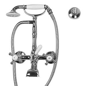 Kent Wall mounted bathtube Set with connection for wall hand shower - Rubinetteria Zazzeri 5500 0401 A00  - 1