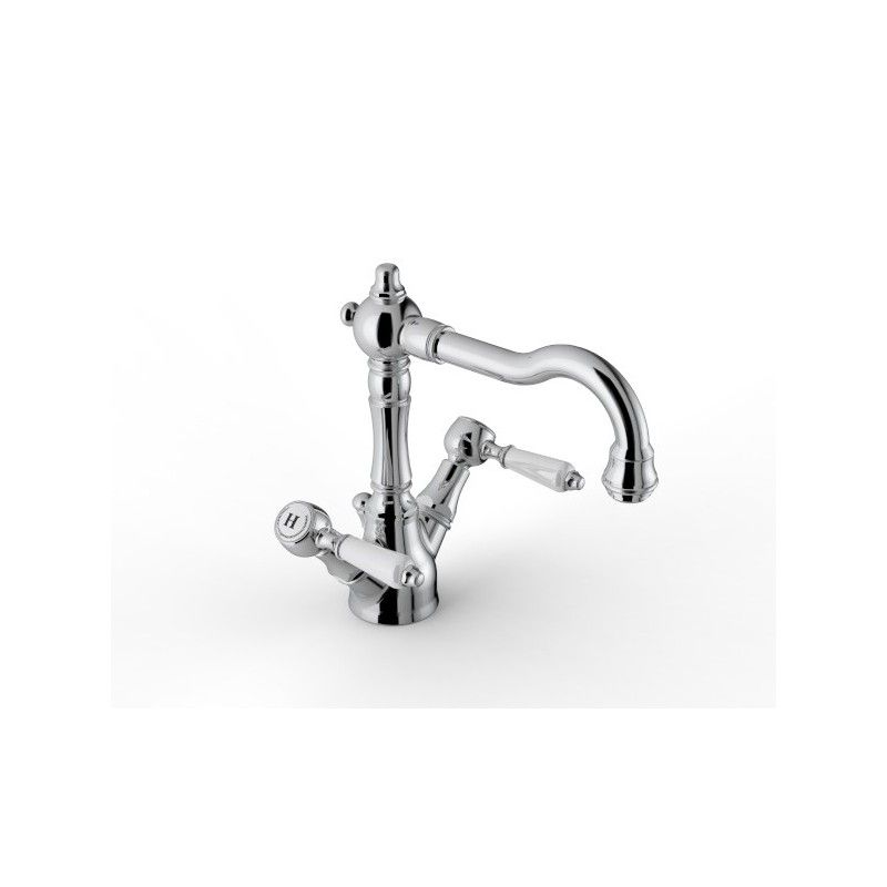 Kent 3 Melangeur de lavabo monotrou bec orientable - L179 x H140 mm - Rubinetteria Zazzeri 5502 3102 A00  - 1