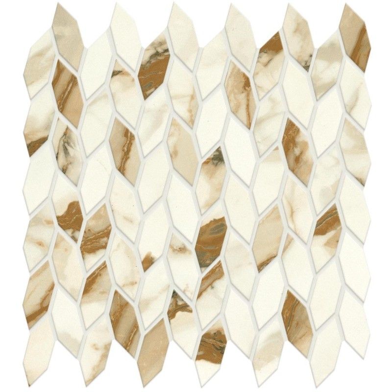 MARVEL SHINE Marvel Calacatta Imperiale Mosaic  Twist 30,5x30,5 Shiny - Atlas Concorde A4WN CERAMICHE ATLAS CONCORDE - 1