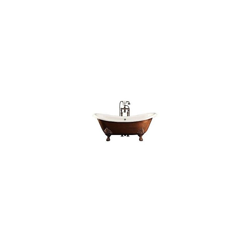 Chérie Copper Effect Cast iron Bathtub without Tap holes 168,5LxH68xD76 with feet Flora DEVON&DEVON - 1