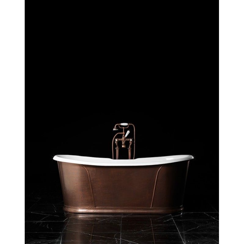 Camelot Rame Antico Baignoire en fonte sans les trous 182LxH70,5xD81 DEVON&DEVON - 1