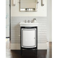 Harry Junior Meuble Porte Lavabo en Bois Laque pour Lavabo New Etoile  L53xH92xD40 avec laque Deep Black DEVON&DEVON - 1