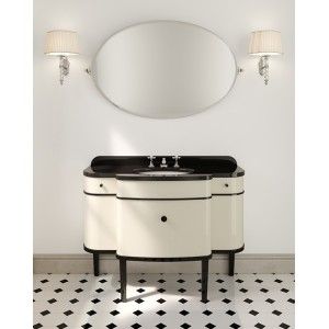 Music Meuble Porte Lavabo laque avec Plan en Marbre Granit Noir Absolu L120,5xH96,8xD56 DEVON&DEVON - 1
