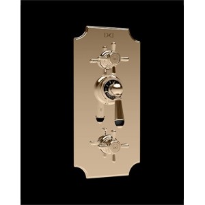 Shower Mixers Recessed Thermostatic Mixer with two way diverter for Black Diamond - Light Gold DEVON&DEVON - 1
