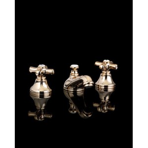 City Dreiloch Bidetsatz mit Zugknopfgarnitur - Hellgold DEVON&DEVON - 1