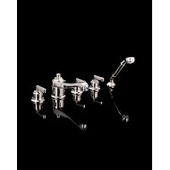 Manhattan Robinetterie pour baignoire pour montage au bord du Bassin 5 Trous,  avec Inverseur encastre et Douchette - Chrome DEV