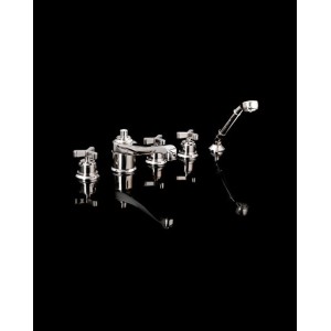 Tribeca Robinetterie pour baignoire pour montage au bord du Bassin 5 Trous,  avec Inverseur encastre et Douchette - Chrome DEVON