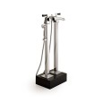 Vip Time Bath group with free standing legs, hand shower and flexible hose - black polished brass levers (pvd) DEVON&DEVON - 1