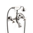 White Rose Bath Shower Mixer Wall mounted with hose and handset - Chrome DEVON&DEVON - 1