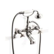 White Rose Bath and Shower Mixer   per montaggio bordovasca with hose and handset - Chrome DEVON&DEVON - 1