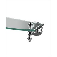 Diamond Etagere avec petite Tablette en verre L60xH10xD18,5 avec Finitions Nickel Poli DEVON&DEVON - 1