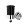 Black Diamond Porta spazzolino con bicchiere in ceramica L7,6xH14,8xD13 con finitura Cromo DEVON&DEVON - 1