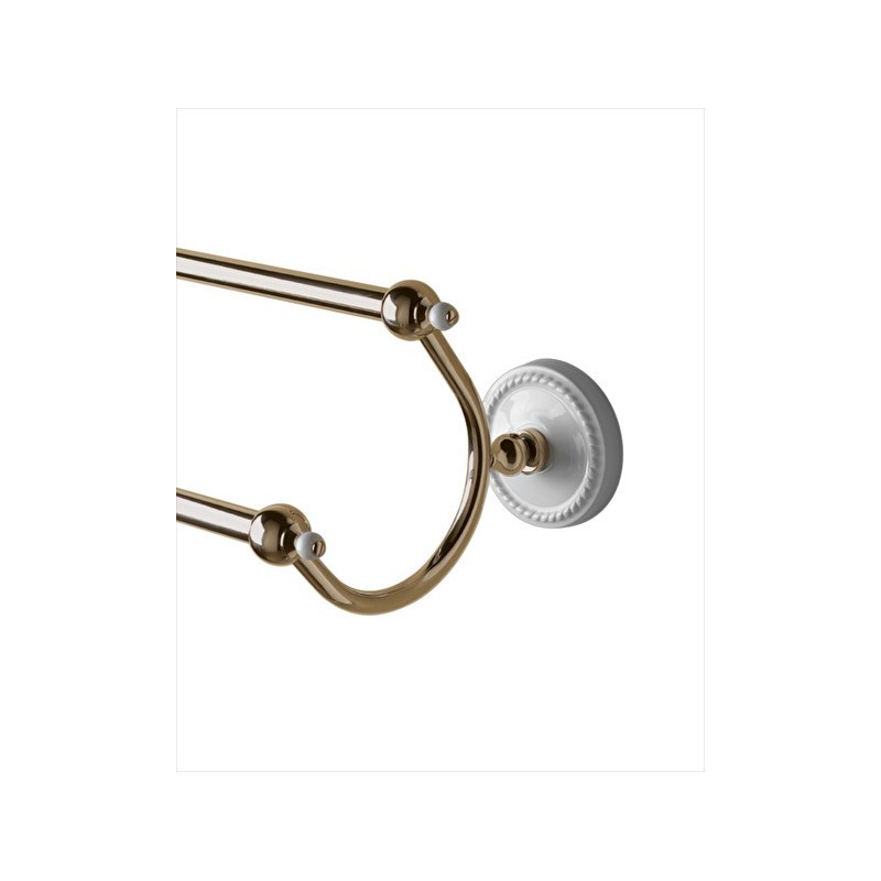 Dorothy Tringle porte serviettes Double L60xH13,4xD16,5 avec Finitions en Or clair DEVON&DEVON - 1
