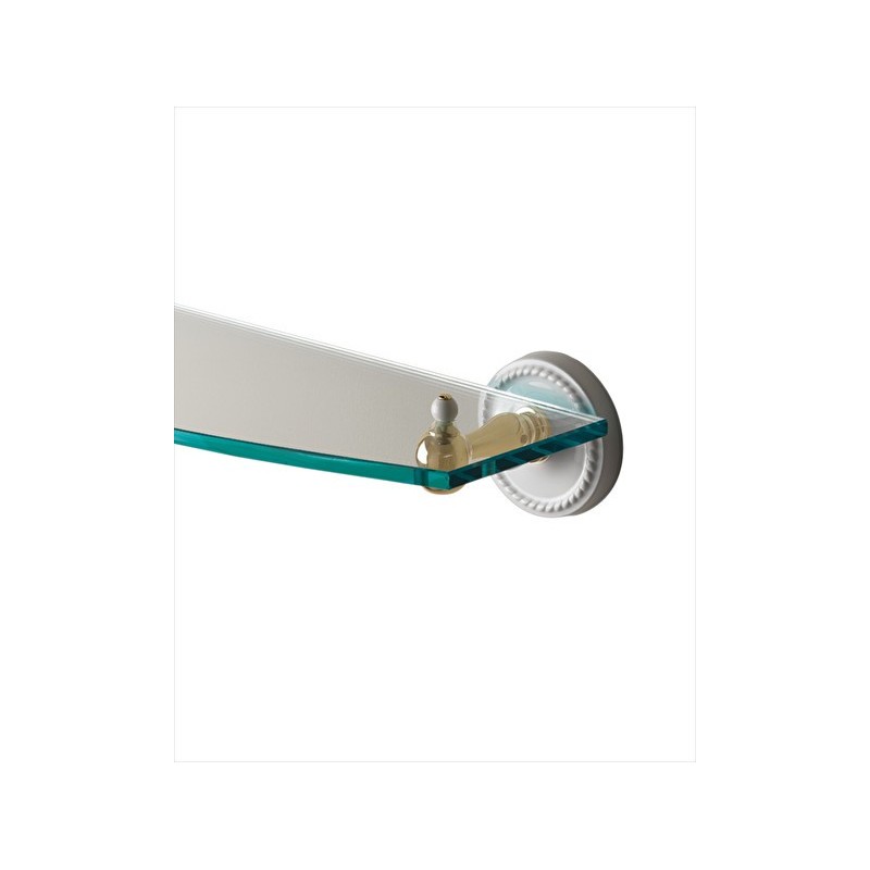 Dorothy Etagere avec petite Tablette en verre L60xH7,7xD18 avec Finitions en Or clair DEVON&DEVON - 1