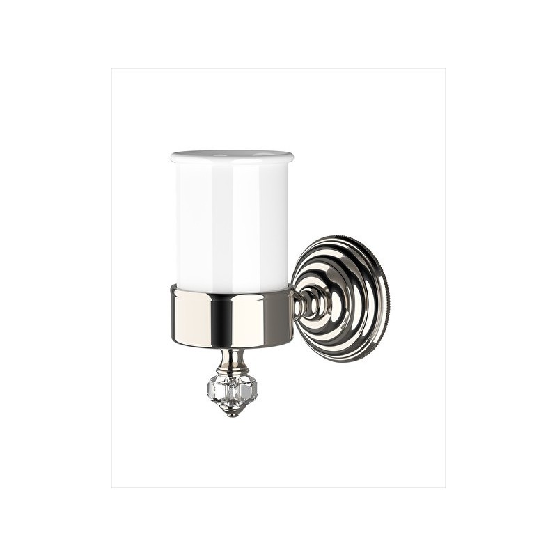 Gemstone Porte Brosses a Dent avec Verre en Ceramique L7,5xH14,8xD13 avec Finitions Nickel Poli DEVON&DEVON - 1