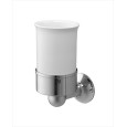 New York Toothbrush holder with ceramic cup L7,1xH15xD10 with Chrome finish DEVON&DEVON - 1