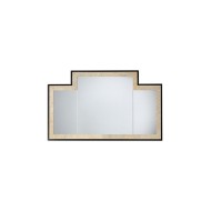 Frame Mirrors Vogue 2 Black glossy lacquered mirror L130xH77xD2 with internal frame in "antiqued aluminum leaf" DEVON&DEVON - 1