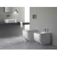 NEXT OPEN BIDET FILO MURO SENZA FORI LATERALI MONOFORO BIANCO MATT PURE FIX  360x560 Hatria 
