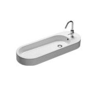 AREA Washbasin 100X35 WITHOUT HOLES prepared for single hole in 2 positions HATRIA