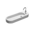 AREA Washbasin 100X35 WITHOUT HOLES prepared for single hole in 2 positions HATRIA