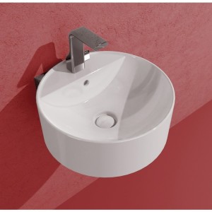 LAVABO MURAL 42 TWIN SET SLIM BLANC MONO TROU- Ceramica Flaminia