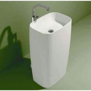 DRAPEAU LAVABO  À COLONNE FREESTANDING MONOFLAG BLANC - Ceramica Flaminia 