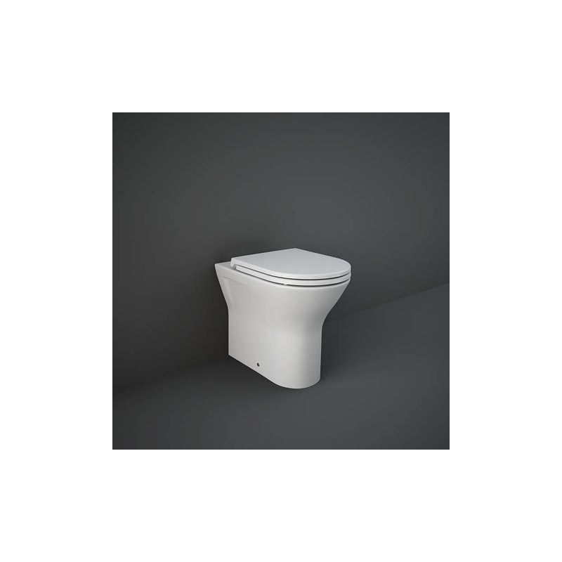 Matt White RIMLESS wall hung WC 52x36x32 cm + SEAT COVER FEELING  Rak Ceramics