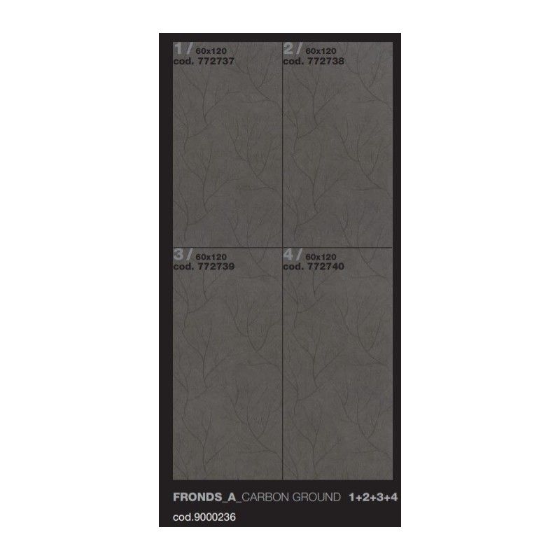 EARTHTECH/ DECORS COMFORT   FRONDS A2 CARBON GROUND   6MM 60X120  RETTIFICATO  - Floor Gres 772738 FLORIM ARCHITECTURAL DESIGN -