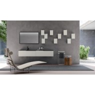 Bathroom cabinet Composition LIME 1.0 210cm Nobilitato Bianco - AZZURRA  Arredobagno AZZURRA GROUP - 1