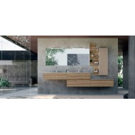 Bathroom cabinet Composition LIME 2.0 180cm Nobilitato Noce Tavola Antico chiaro - AZZURRA  Arredobagno AZZURRA GROUP - 1