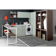 Armoire a linge de salle de bain Composition LIME 0 180cm Laqué Verde Ghiaia Opaco - AZZURRA  Arredobagno AZZURRA GROUP - 1